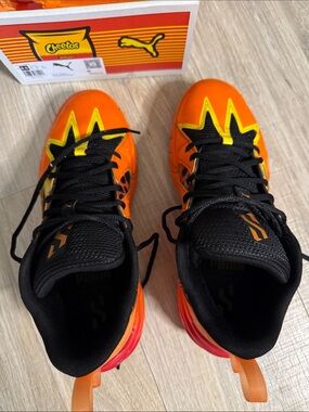 Puma Orange and Yellow adult Basketball Sneakers with Black Accents